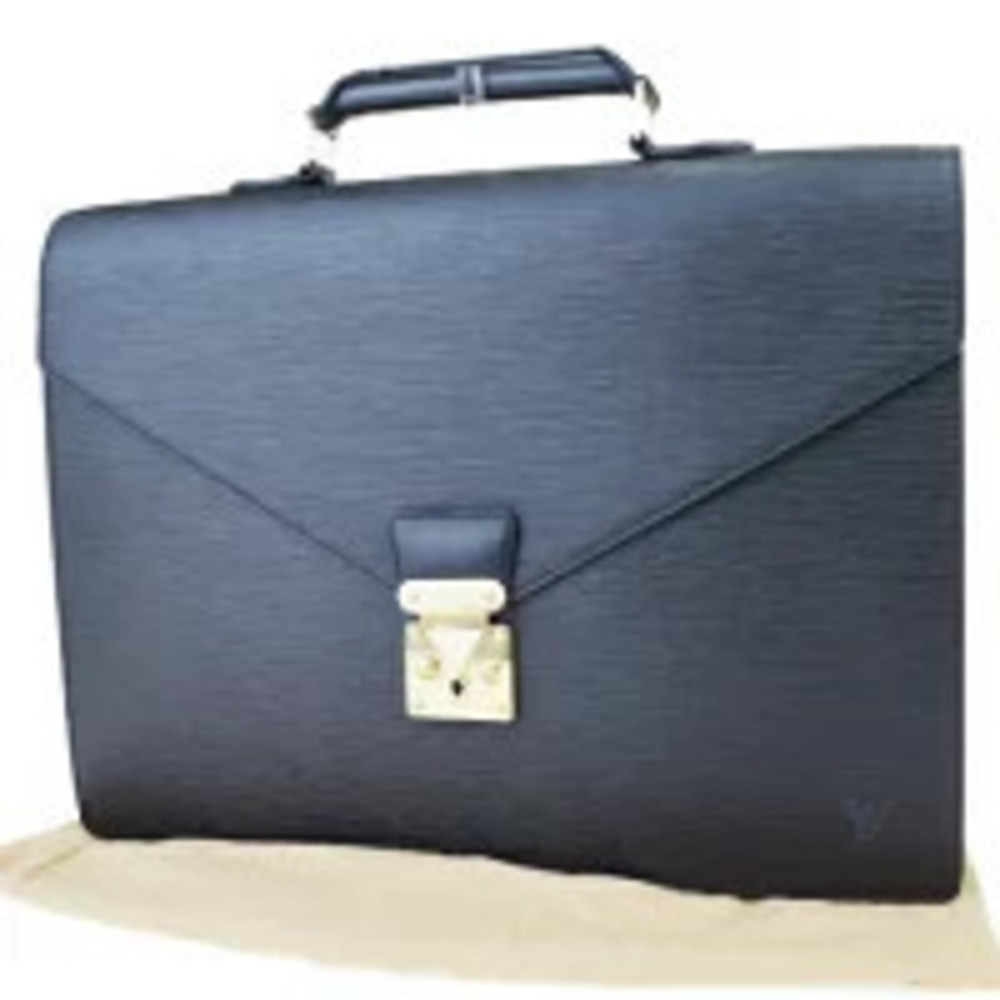Louis Vuitton Serviette Ambassador Briefcase Business Bag Epi Noir Black Leather